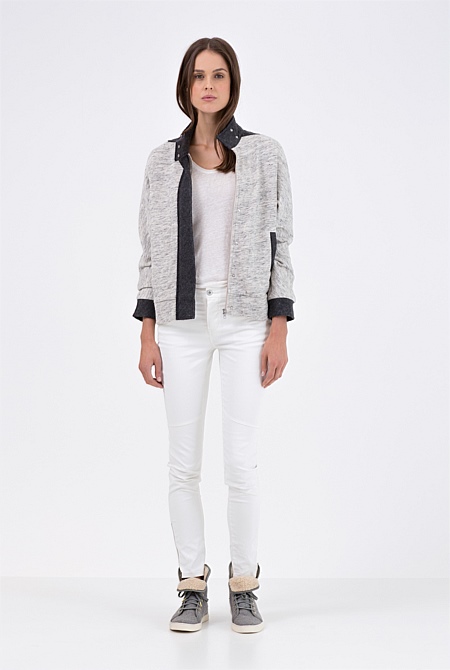 Quilted Detail Speckle Jacket