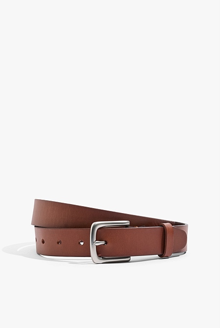 Deep Tan Leather Chino Belt - Belts | Country Road