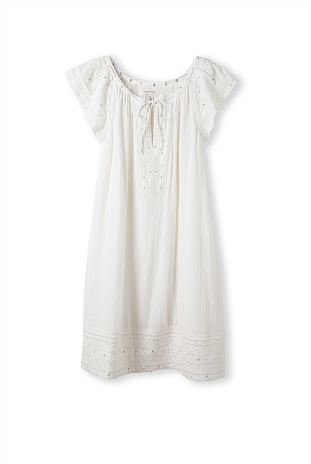 Broderie Embroidered Dress