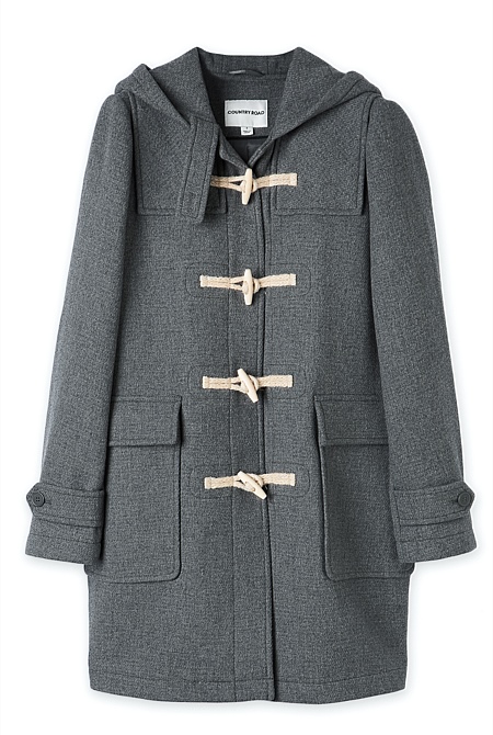 Mid Grey Textured Duffle Coat Jackets, Duffle Coats Australia
