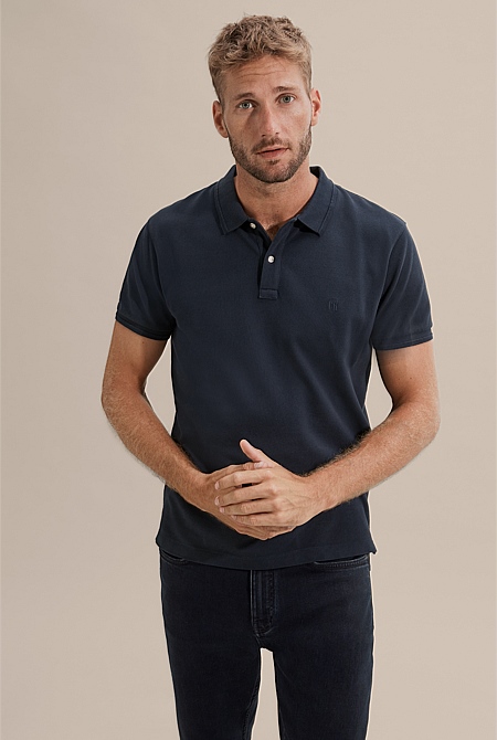 Navy Australian Cotton Pique Polo - Best Sellers | Country Road