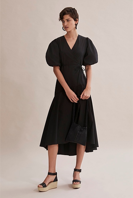 Black Wrap Maxi Dress - Dresses ...