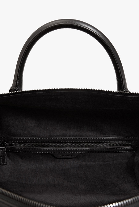 Black Leather Weekender - Bags | Country Road