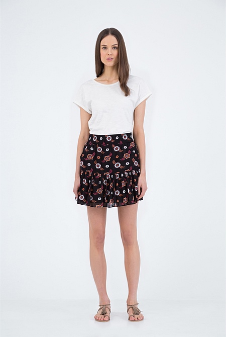 Floral Print Flippy Skirt