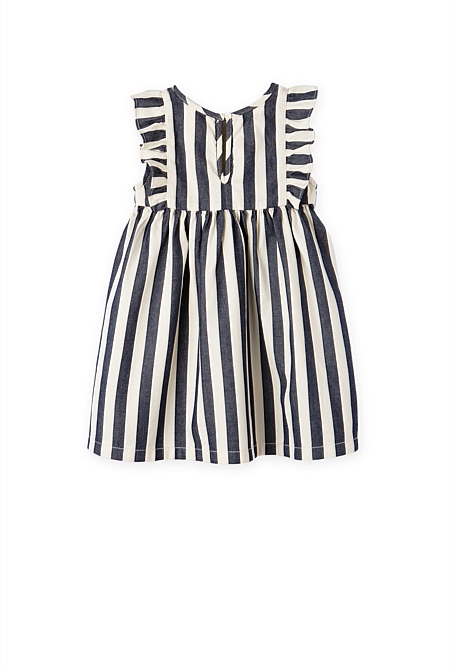 Cream Stripe Frill Dress - Dresses | Country Road