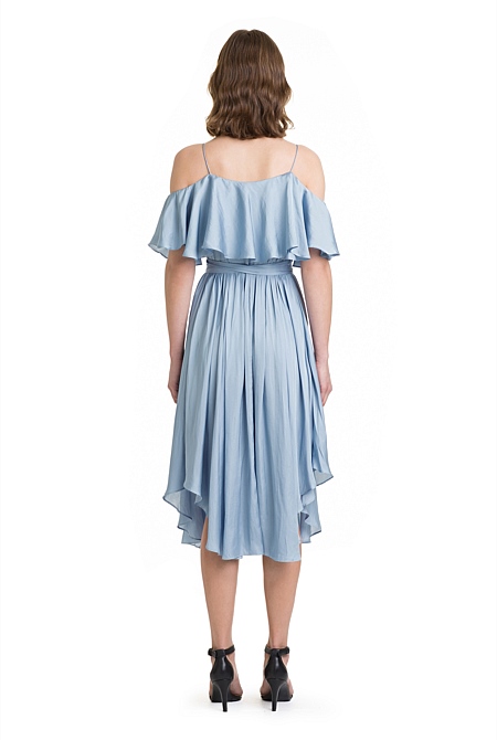 Ruffle Sleeve Wrap Dress - Dresses ...