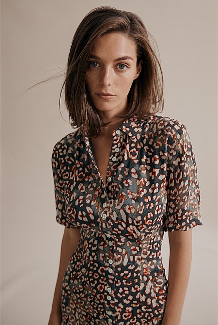 leopard print shirt dress australia