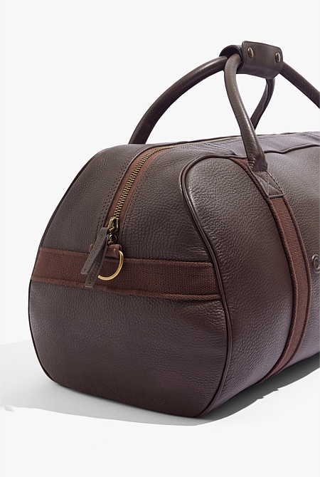 Chocolate Leather Logo Tote - Bags | Country Road