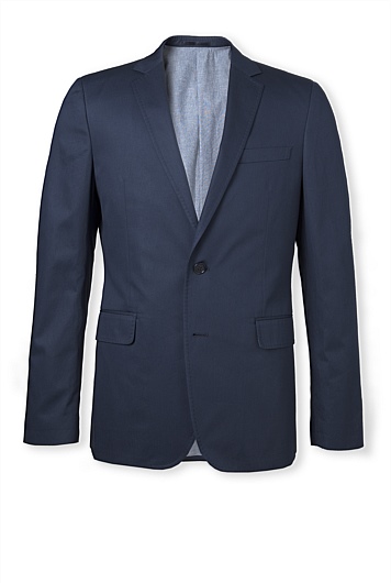 French Navy Luxe Cotton Jacket - Suits & Tailoring | Country Road