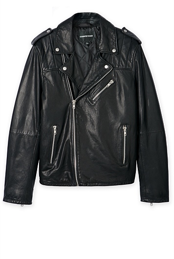 Black Leather Biker Jacket - Jackets & Coats | Country Road