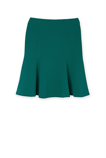 Forest Green Crepe Mini Skirt - Skirts | Country Road