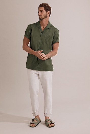 countryroad.com.au | Short Sleeve Regular Fit Revere Voile Shirt