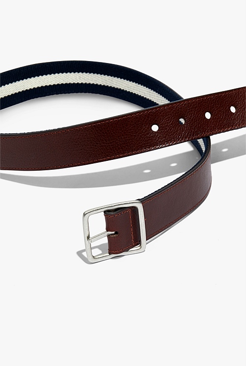 Rich Tan Textured Reversible Belt - Belts | Country Road