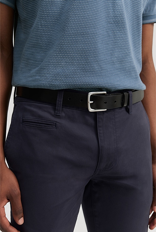 Black Leather Chino Belt - Belts | Country Road
