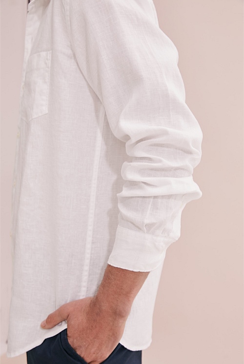 White Organically Grown Linen Shirt - Casual Shirts | Country Road