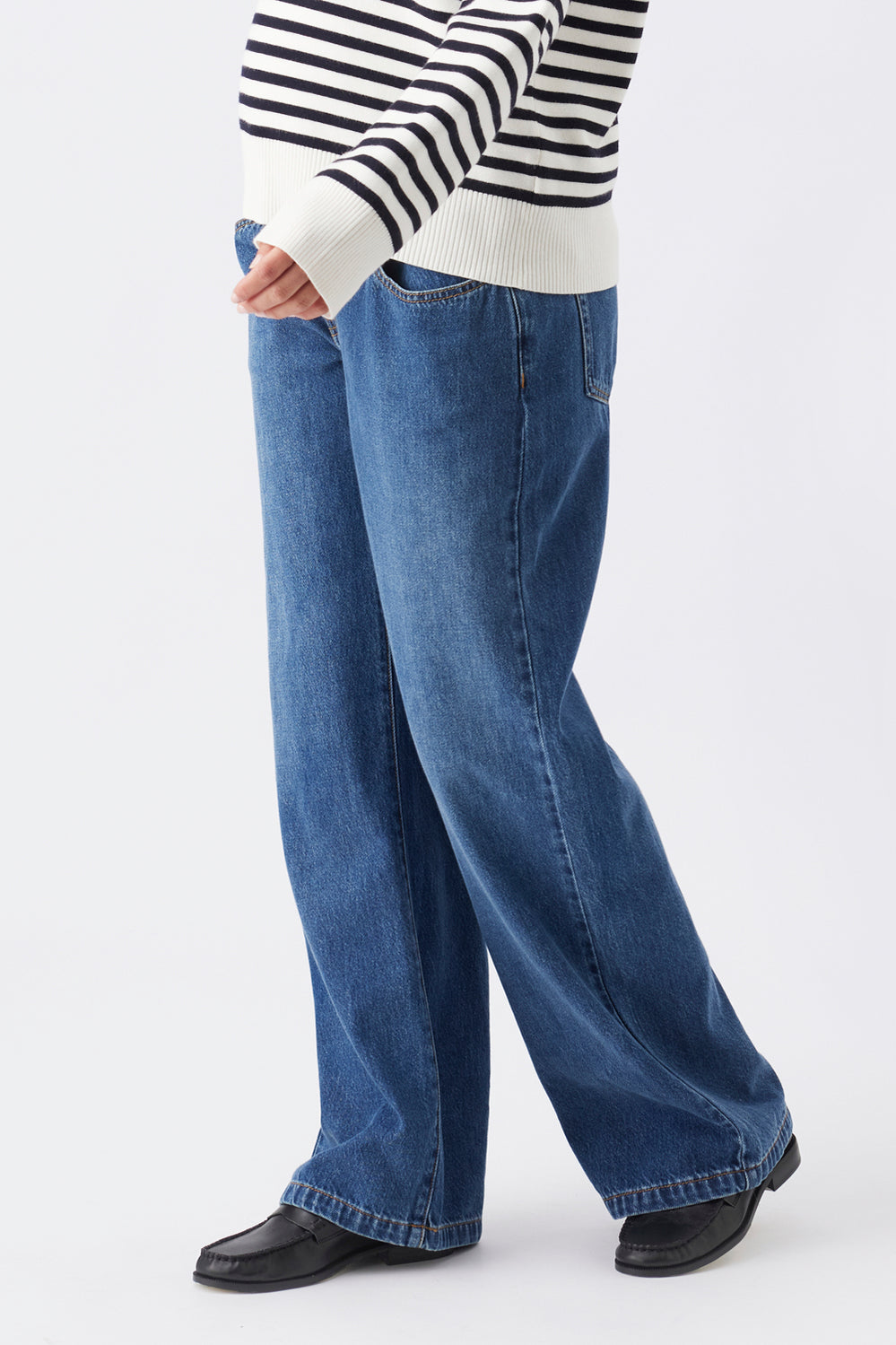 Billie Elastic Waist Maternity Jean - Dark Blue - image 3