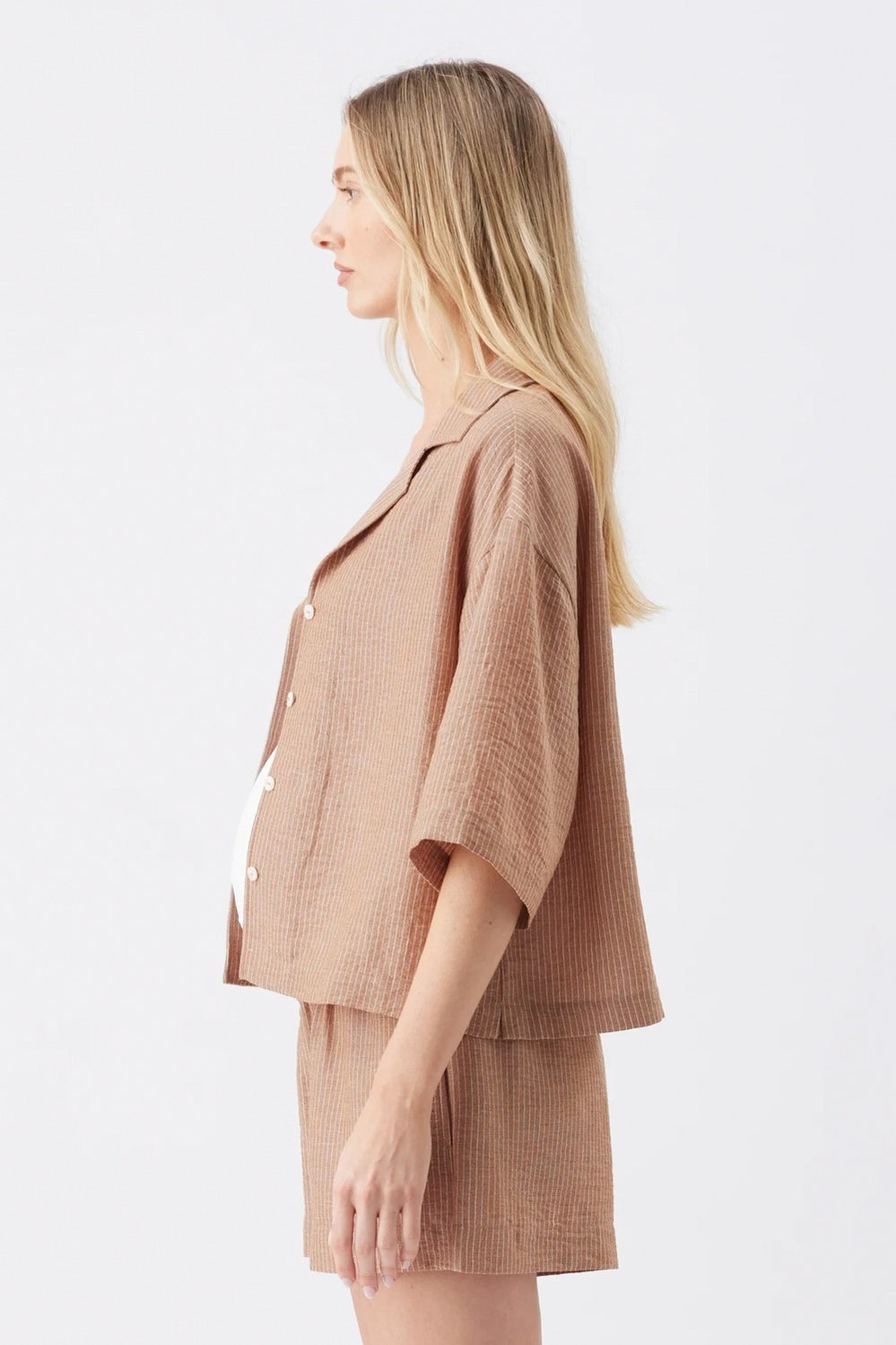 Paige Stripe Shirt - Tan - image 3