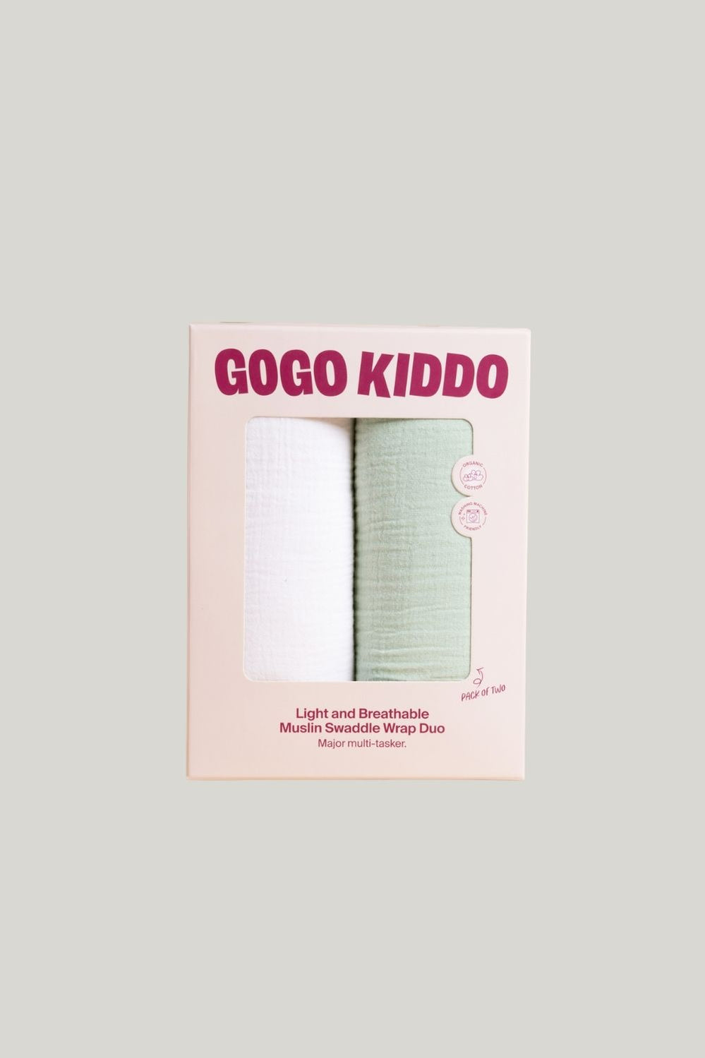 Light And Breathable Muslin Swaddle Duo - Ivory/sage - Ivory - image 1