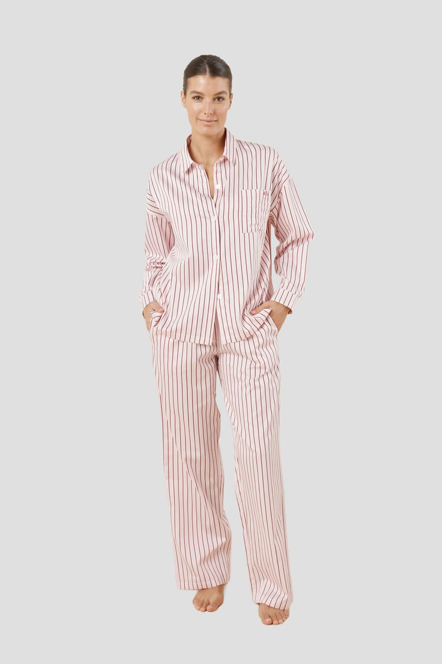 Willow Cotton Stripe Pj Set - Pink - image 1
