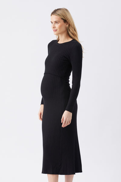 Eden Knit Nursing Dress - Black - image 3