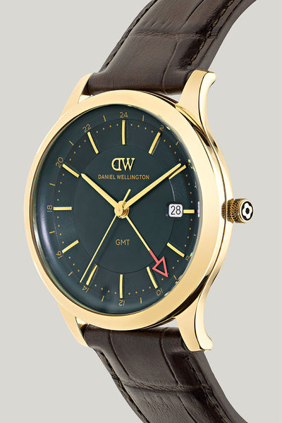 Pathfinder Gmt Brown-croc Green Gold Watch - Gold - image 3