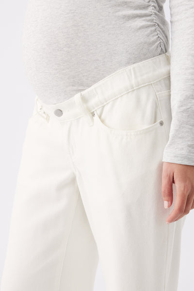 Billie Elastic Waist Maternity Jean - Cream - image 2