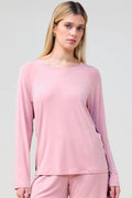 Solene Long Sleeve Top With Stripe - Pink - image 1