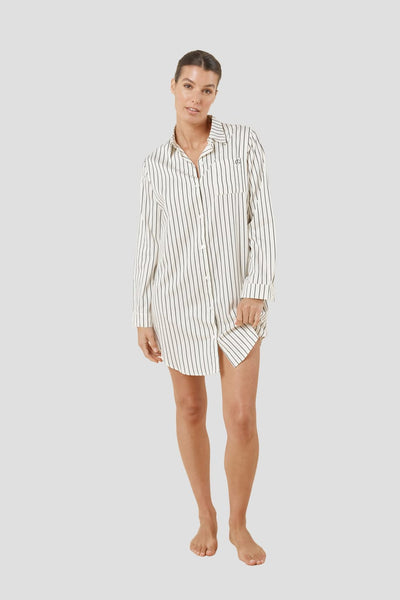 Lolita Stripe Night Shirt - Ecru - image 1
