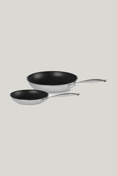 Signature Stainless Steel 3ply Non Stick Shallow Frypan Set - Stainless Steel - image 1