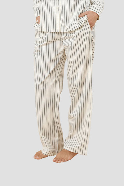 Willow Cotton Striped Pant - Ivory - image 2