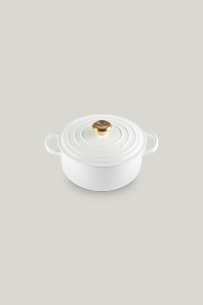 Signature Cast Iron Round Casserole 20cm - White - image 1