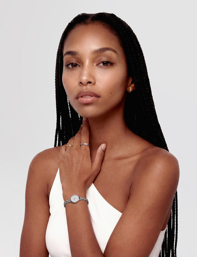 Petite Mini Arch Link Two Tone Watch - Silver Gold - image 3