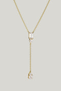 Bold Y Chain With Stones In Gold - Gold - image 1