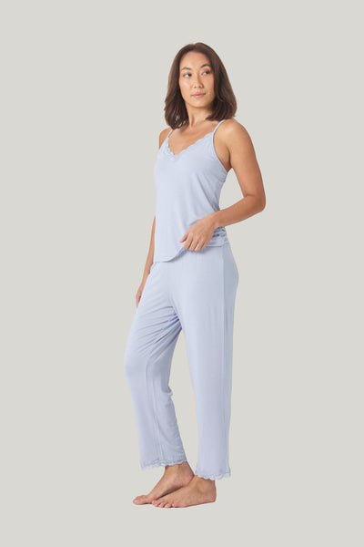 Britt Bamboo Lace Cami Long Pj - Blue - image 2