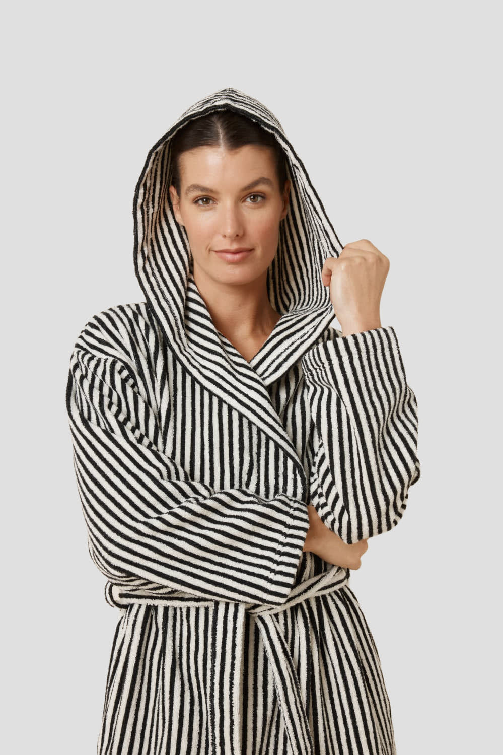 Adriana Terry Towel Robe - Black - image 2
