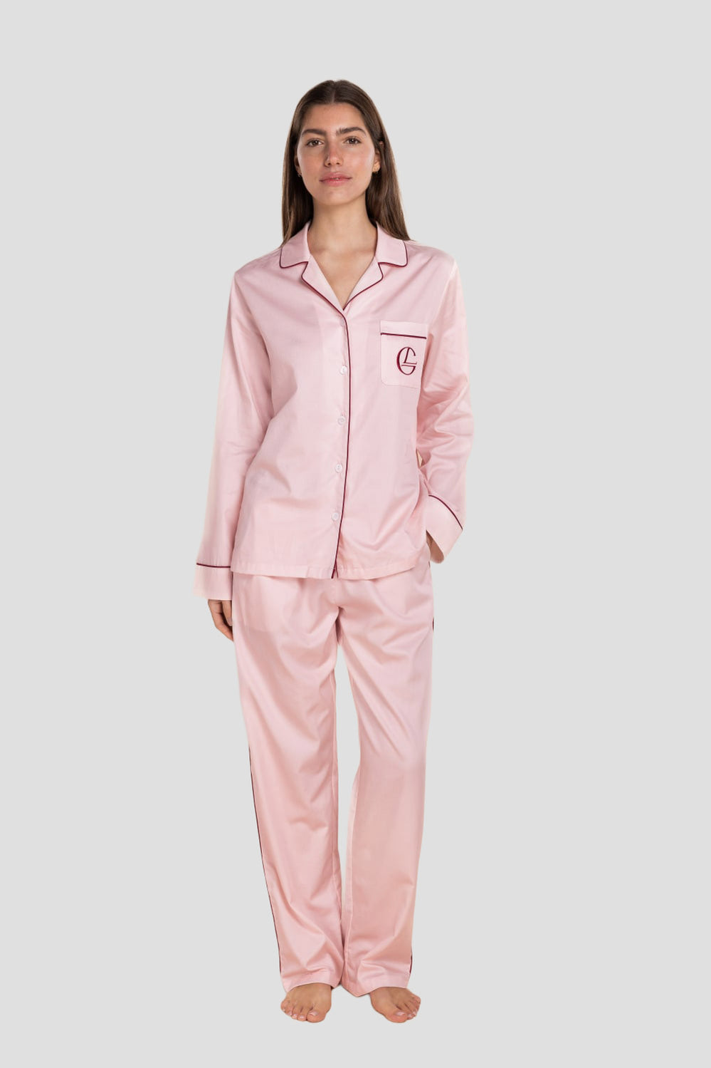 Susanna Cotton Long Pj Set - Pink - image 1