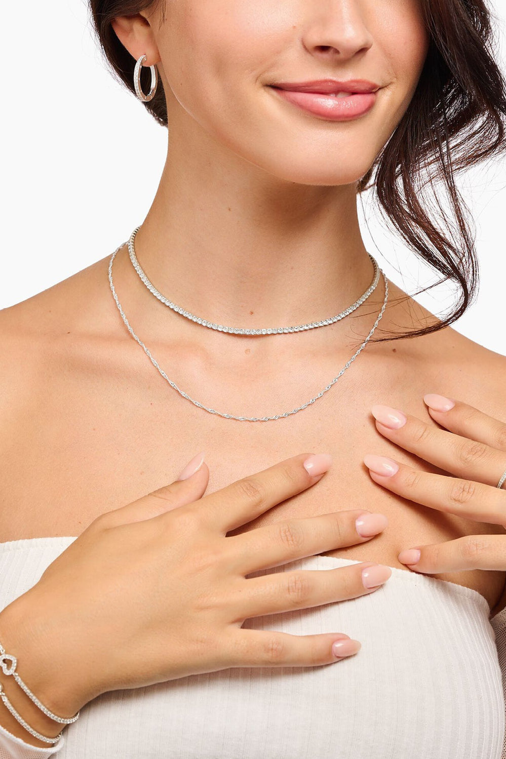 Classic Tennis Necklace In Silver - Silver - image 2