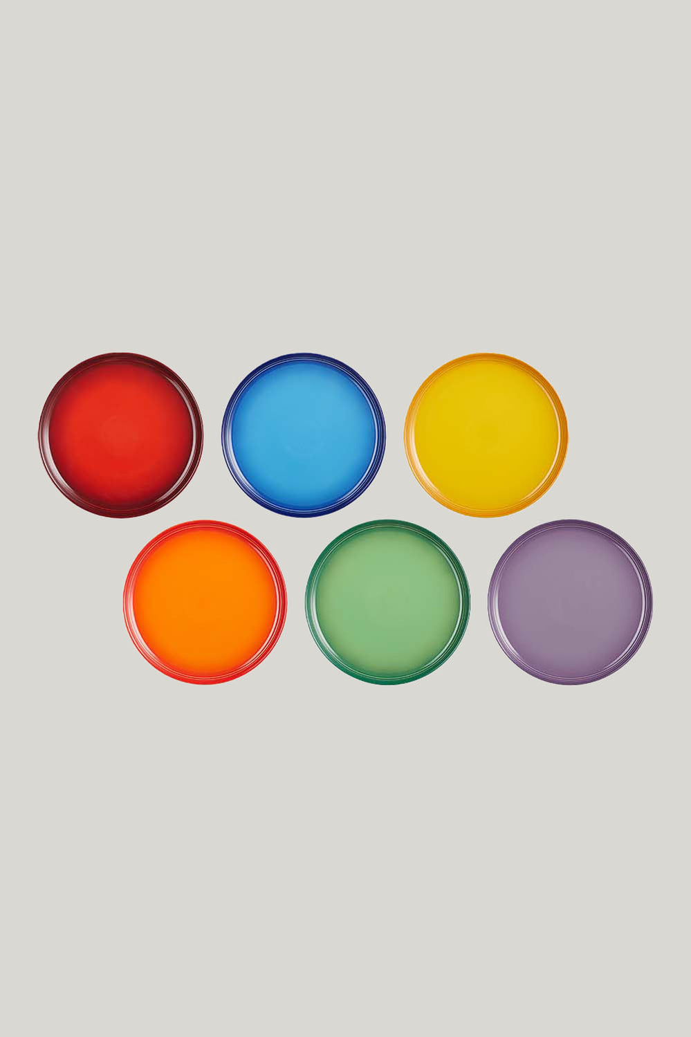 Stoneware Rainbow Set Of 6 Coupe Salad Plates 22cm - Rainbow - image 3