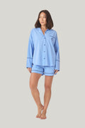 Stevie Long Sleeve Pj Top - Blue - image 1
