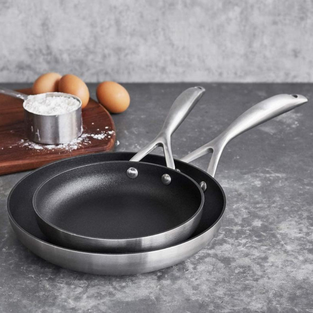 Stainless Steel Starter Frypan 2 Piece Set 20cm & 26cm - 2pc - Silver - image 2
