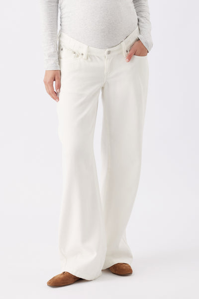 Billie Elastic Waist Maternity Jean - Cream - image 1