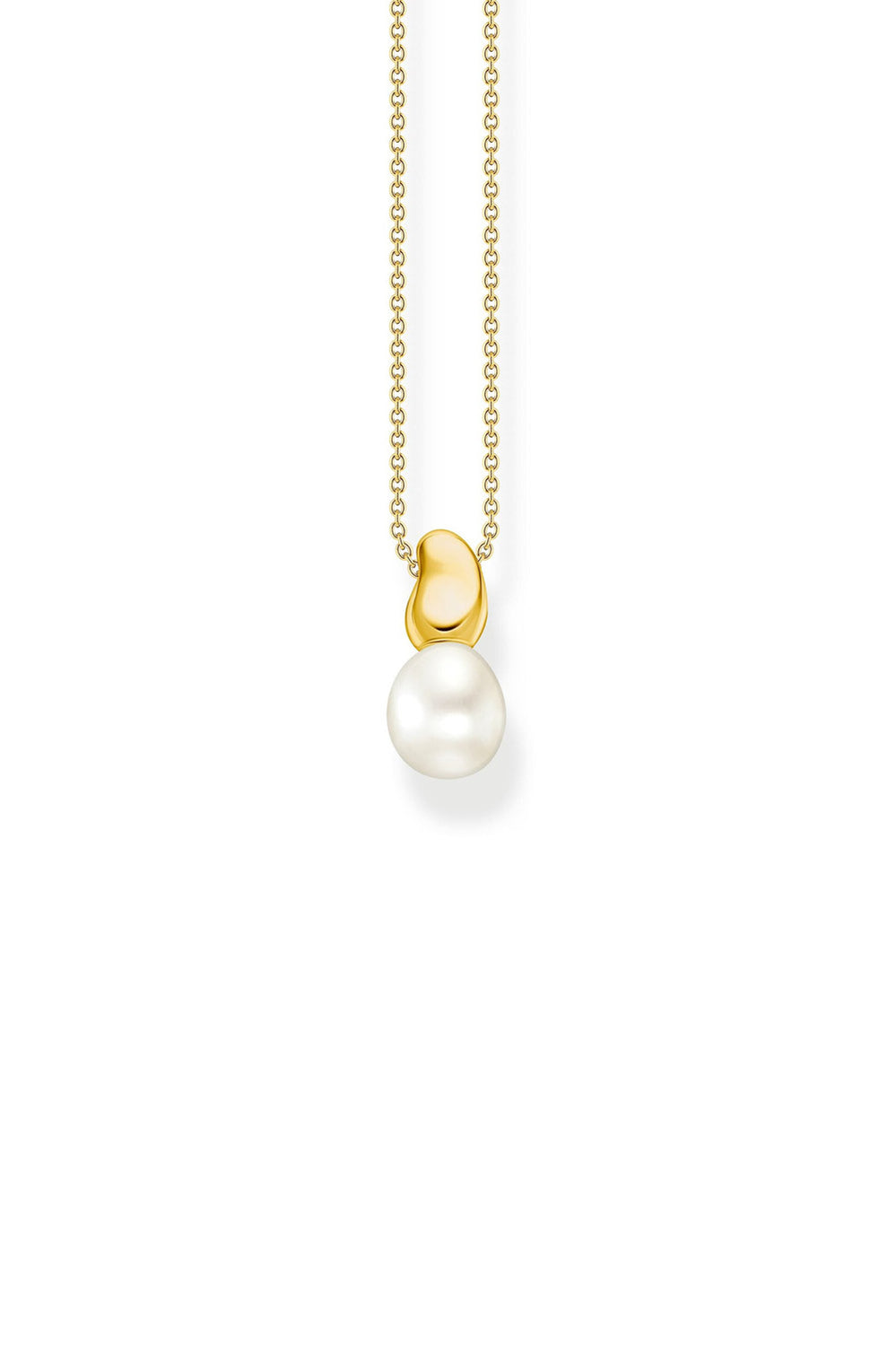 Necklace With Pearl Pendant In Gold - Gold - image 1