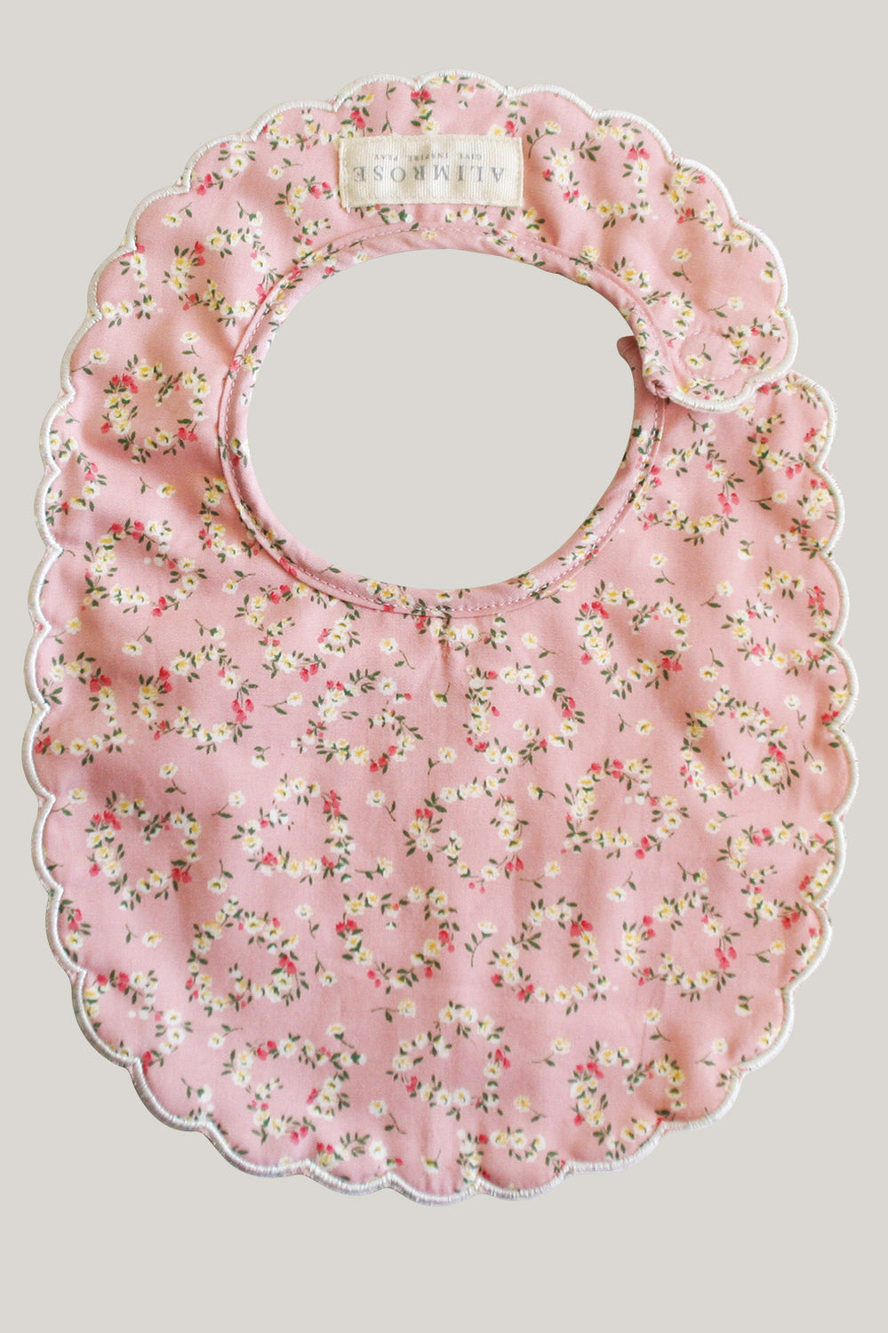 Scalloped Baby Bib - Pink - image 1