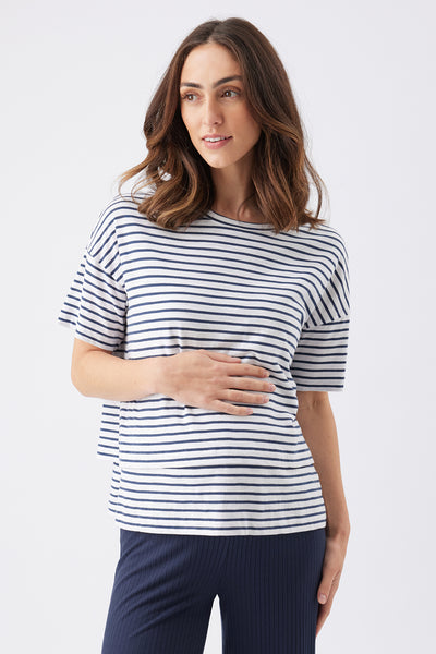 Claudette Nursing Tee - Navy/White - image 3