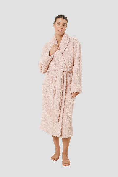 Gabriella Plush Long Robe - Pink - image 1