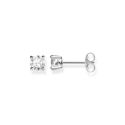 Classic Ear Studs In Silver - Silver - image 1