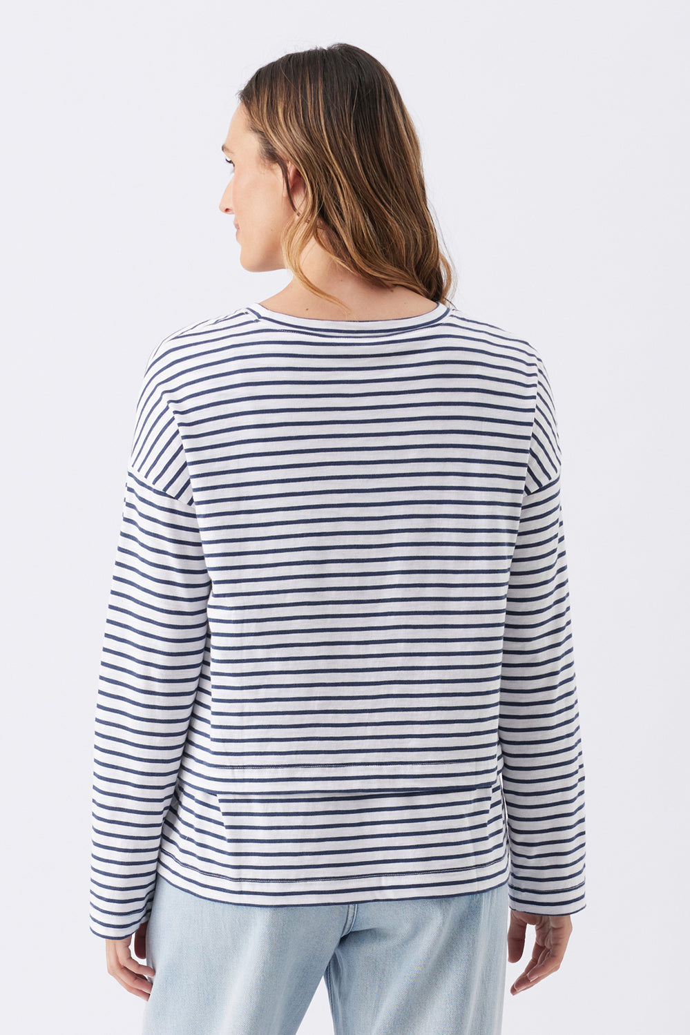Claudette Long Sleeve Nursing Top - Navy/White - image 4