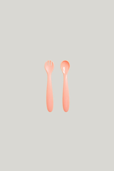 Fun Firsts Spoon And Fork Duo - Peach - image 1