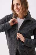 Layla Zip Through Maternity Knit - Charcoal - image 1
