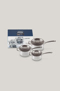 3ply Stainless Steel 3 Piece Saucepan Set - Stainless Steel - image 1